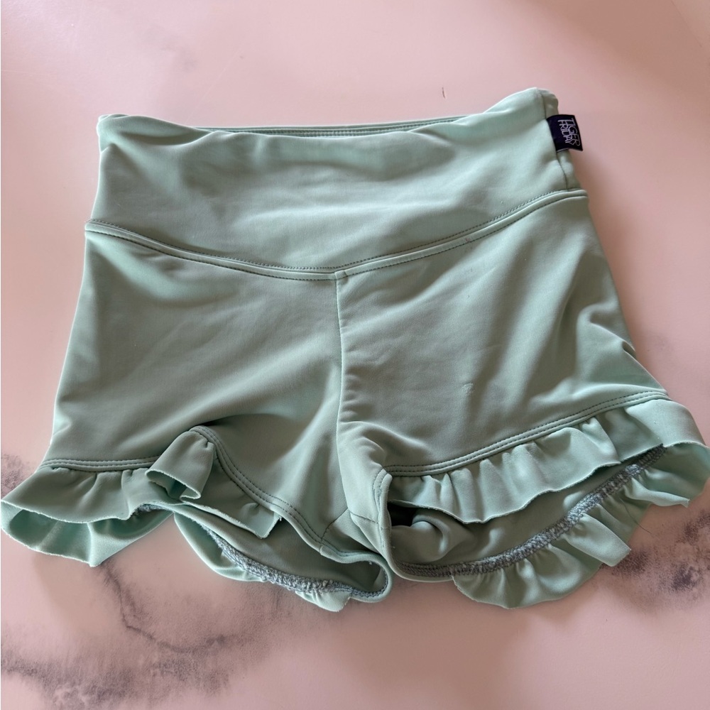 Tiger Friday Mint Green Ruffle Dance Shorts
